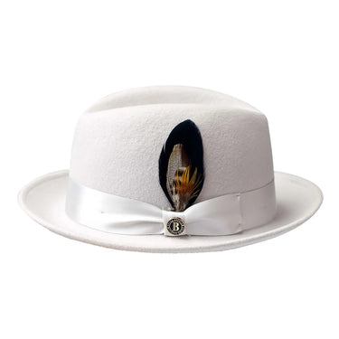Bruno Capelo Florence Wool Felt Fedora Hat in Silver #color_ Silver