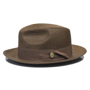 Bruno Capelo Francesco Timeless Straw Fedora in Dark Brown