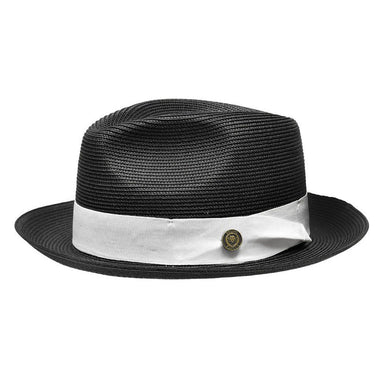 Bruno Capelo Francesco Timeless Straw Fedora in Black / White