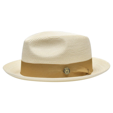 Bruno Capelo Francesco Timeless Straw Fedora in Ivory / Cognac