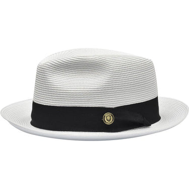 Bruno Capelo Francesco Timeless Straw Fedora in White / Black