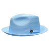 Bruno Capelo Francesco Timeless Straw Fedora in Light Blue