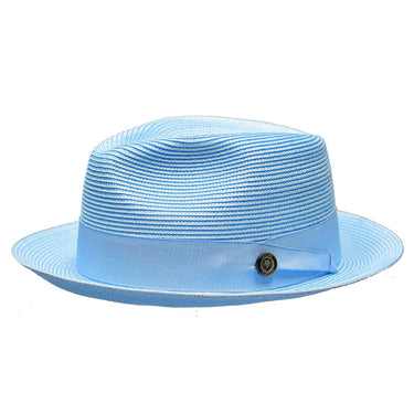 Bruno Capelo Francesco Timeless Straw Fedora in Light Blue