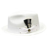 Bruno Capelo Franco Pinch Front Straw Fedora in White