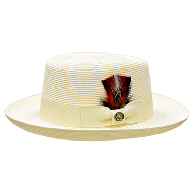 Bruno Capelo Gambler Wide Brim Straw Gambler in Ivory / Ivory