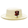 Bruno Capelo Gambler Wide Brim Straw Gambler in Ivory / Ivory #color_ Ivory / Ivory