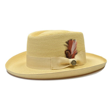 Bruno Capelo Gambler Wide Brim Straw Gambler in Natural / Natural