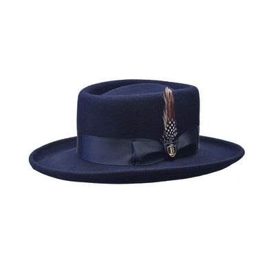 Bruno Capelo Gambler Wide Brim Wool Gambler in Navy