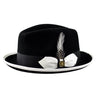 Bruno Capelo Gatsby Pinch Front Wool Fedora in Black / White #color_ Black / White