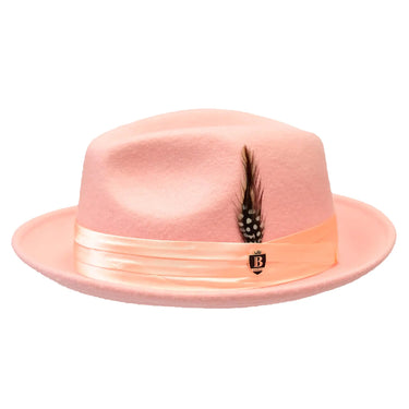 Bruno Capelo Giovani Crushable Wool Fedora in Peach