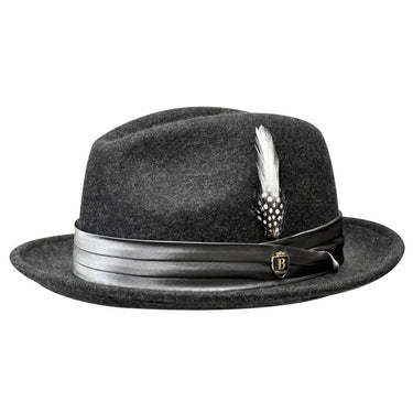 Bruno Capelo Giovani Crushable Wool Fedora in Charcoal Grey