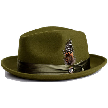 Bruno Capelo Giovani Crushable Wool Fedora in Olive #color_ Olive