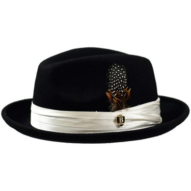 Bruno Capelo Giovani Crushable Wool Fedora in Black / White