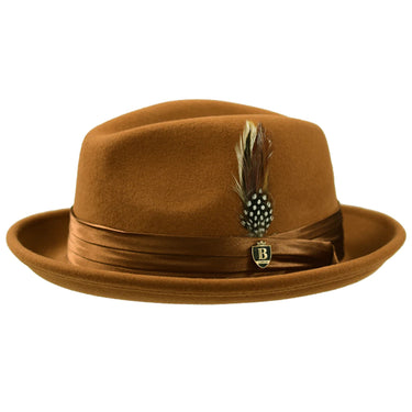 Bruno Capelo Giovani Crushable Wool Fedora in Cognac
