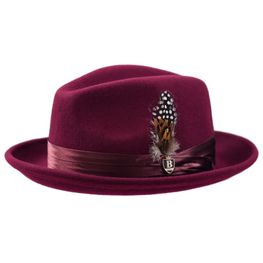 Bruno Capelo Giovani Crushable Wool Fedora in Wine
