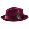 Bruno Capelo Giovani Crushable Wool Fedora in Wine #color_ Wine