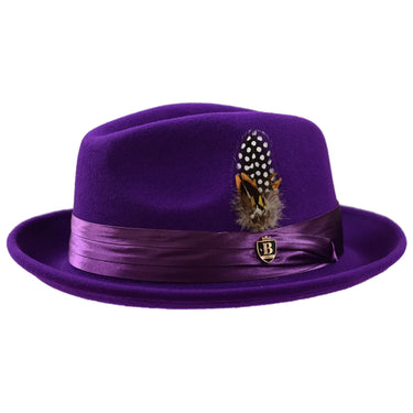 Bruno Capelo Giovani Crushable Wool Fedora in Purple