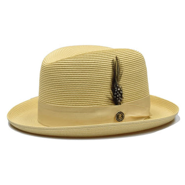 Bruno Capelo Godfather Straw Homburg in Natural #color_ Natural