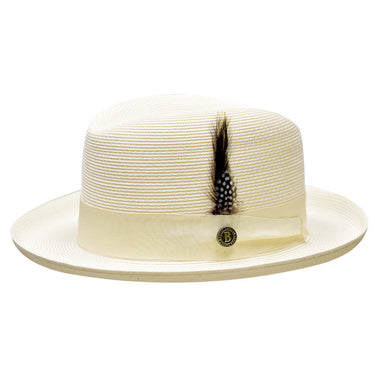 Bruno Capelo Godfather Straw Homburg in Ivory