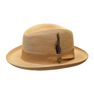 Bruno Capelo Godfather Straw Homburg in Tan