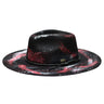 Bruno Capelo Influencer Wide Brim Wool Fedora in Black / Red / Lt. Grey