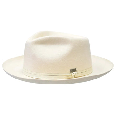 Bruno Capelo Ivy League Wool Teardrop Crown Fedora in Bone
