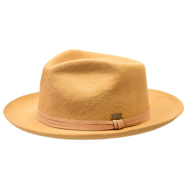 Bruno Capelo Ivy League Wool Teardrop Crown Fedora in Camel