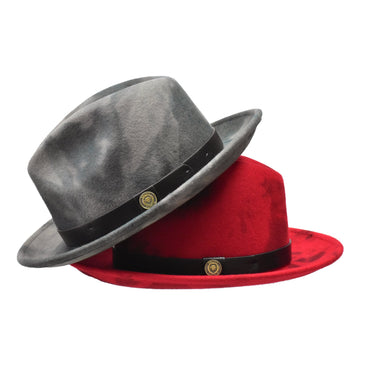Bruno Capelo Kayden Hand-dyed Wool Pinch Front Fedora in #color_