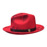 Bruno Capelo Kayden Hand-dyed Wool Pinch Front Fedora in Red Camo #color_ Red Camo