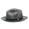 Bruno Capelo Kayden Hand-dyed Wool Pinch Front Fedora in Grey / Charcoal / Black Camo #color_ Grey / Charcoal / Black Camo