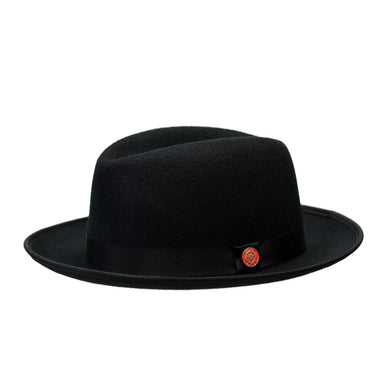 Bruno Capelo King Center Dent Wool Fedora in Black