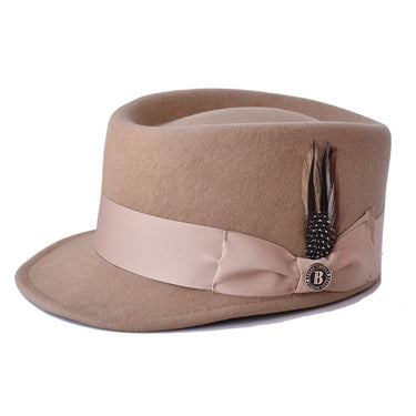 Bruno Capelo Legionnaire OG Solid Colored Wool Dress Cap in Camel