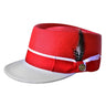 Bruno Capelo Legionnaire Two-Tone Straw Dress Cap in Red / White #color_ Red / White