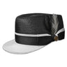 Bruno Capelo Legionnaire Two-Tone Straw Dress Cap in Black / White #color_ Black / White