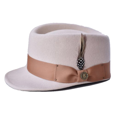 Cappello Homburg In Lana Australiana Bruno Capelo: Modello Padrino GF101 Marrone