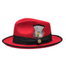 Bruno Capelo Lorenzo Pinch Front Wool Fedora in Red / Black #color_ Red / Black