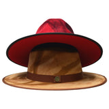 Bruno Capelo Macchiato Camo Wide Brim Wool Fedora