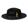 Bruno Capelo Melrose Wide Brim Wool Felt Fedora Hat in Black #color_ Black