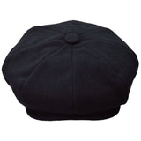 Bruno Capelo Melton Wool Newsboy Cap in Black