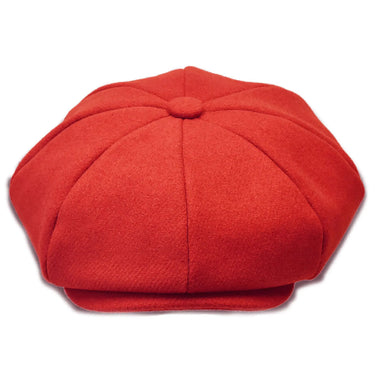 Bruno Capelo Melton Wool Newsboy Cap in Red #color_ Red