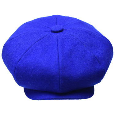 Bruno Capelo Melton Wool Newsboy Cap in Royal Blue #color_ Royal Blue