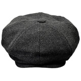 Bruno Capelo Melton Wool Newsboy Cap in Charcoal Grey