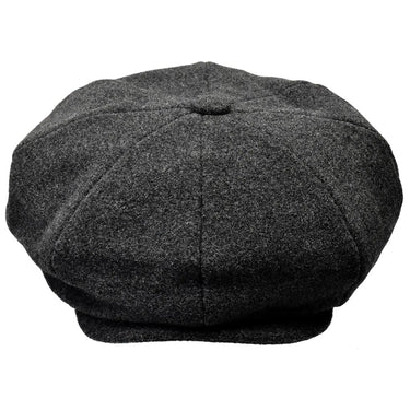 Bruno Capelo Melton Wool Newsboy Cap in Charcoal Grey