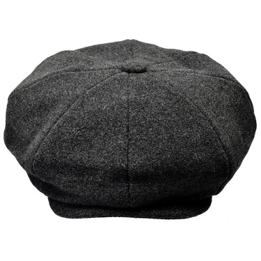 Bruno Capelo Melton Wool Newsboy Cap in Charcoal Grey #color_ Charcoal Grey