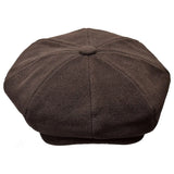 Bruno Capelo Melton Wool Newsboy Cap in Dark Brown
