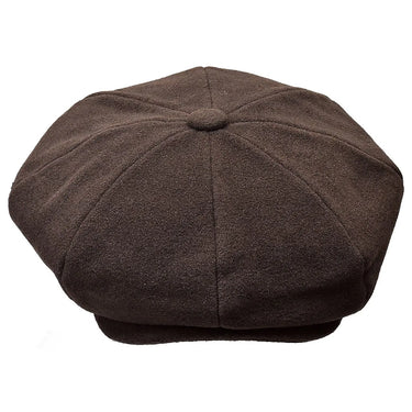 Bruno Capelo Melton Wool Newsboy Cap in Dark Brown