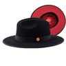 Bruno Capelo Monarch Red Bottom Wide Brim Wool Fedora in Black / Red #color_ Black / Red