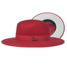 Bruno Capelo Monarch White Bottom Wide Brim Wool Fedora in Red / White