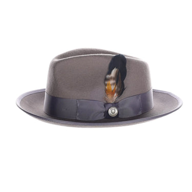 Bruno Capelo New Yorker Wool Felt Fedora Hat in Charcoal Grey