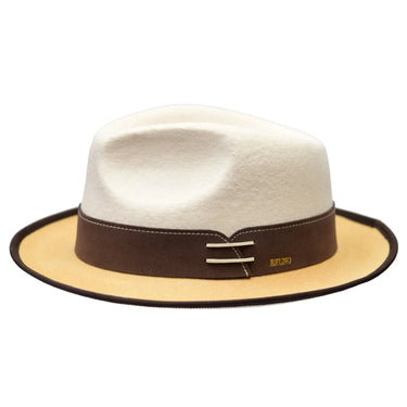 Bruno Capelo Outcast 2-Tone Wool Fedora in Bone / Camel
